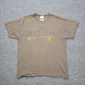 NRA Tshirt Mens‎ Large Brown Short Sleeve Protect Your Rights Casual